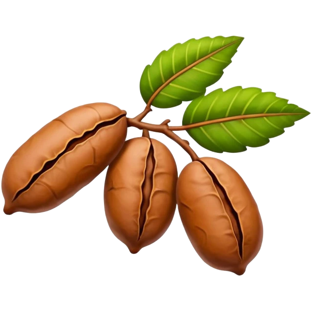 tamarind fruit with leaf emoji