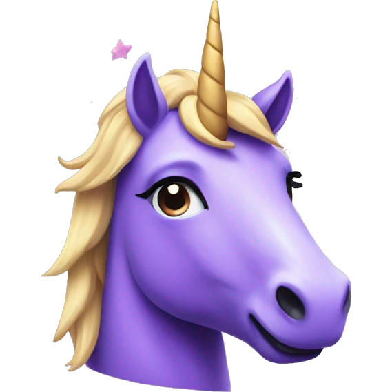 Purple unicorn with stars emoji