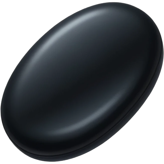 An oval shaped black pill emoji
