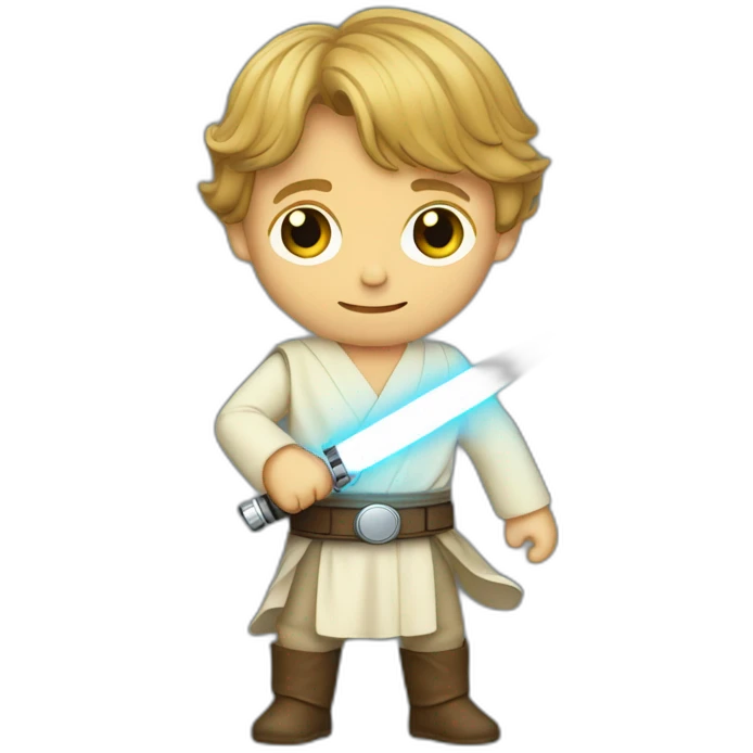 luke skywalker holding lightsaber full body emoji