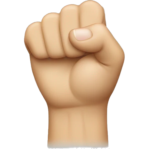 It is a hand movement that occurs by placing the thumb of a fist-shaped hand between the index and middle fingers of the same hand. emoji