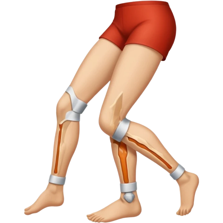 сделай на зеленом фоне эмодзи человечек с травмой ноги emoji