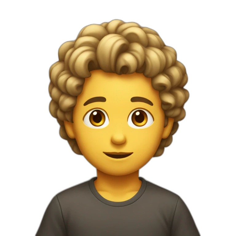 niño con pelo rizado emoji