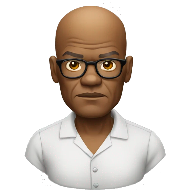 bald samuel l jackson serious wearing shirt emoji