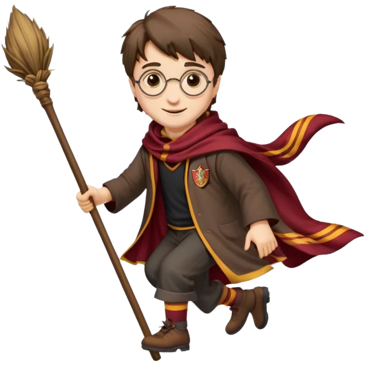 Harry potter riding a broomstick emoji