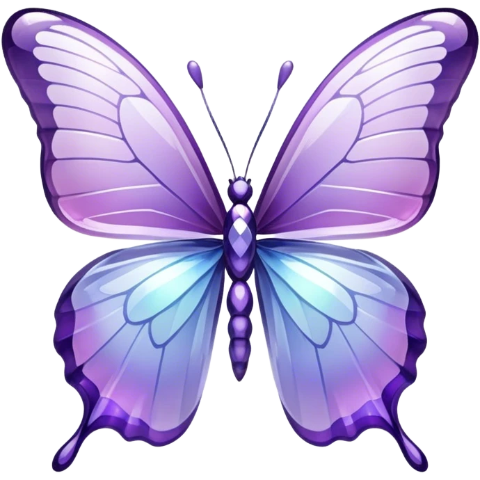 Lilac lavender Iridescent glass crystal butterfly emoji
