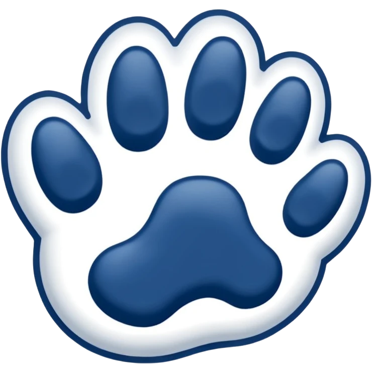 Penn state nittany lion paw in blue and white emoji