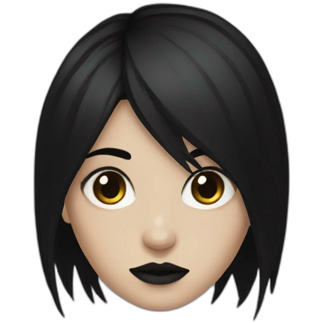 goth girl with black hair emoji