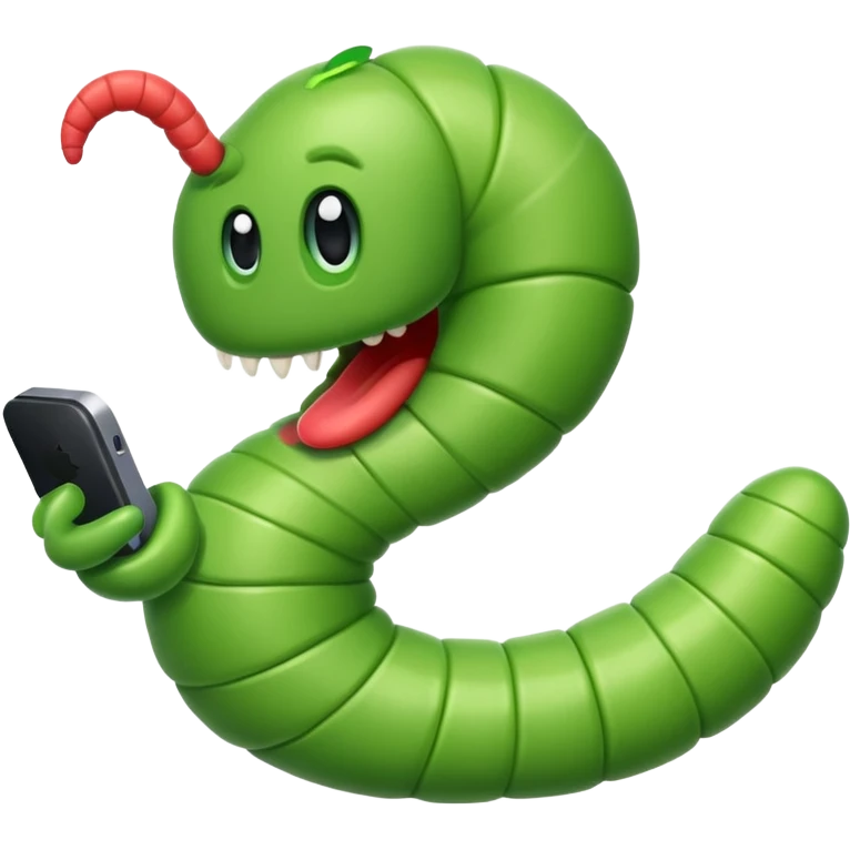 A worm playing video games emoji