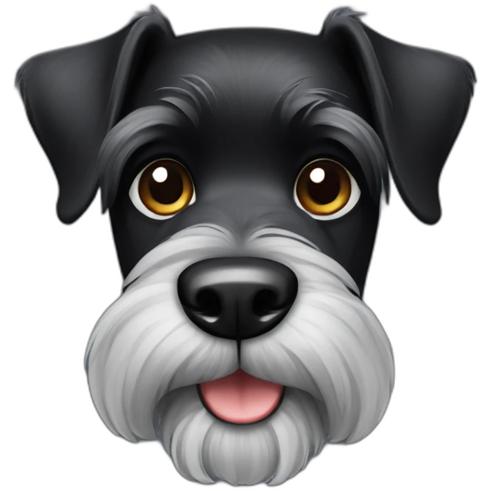 A black schnauzer dog face emoji