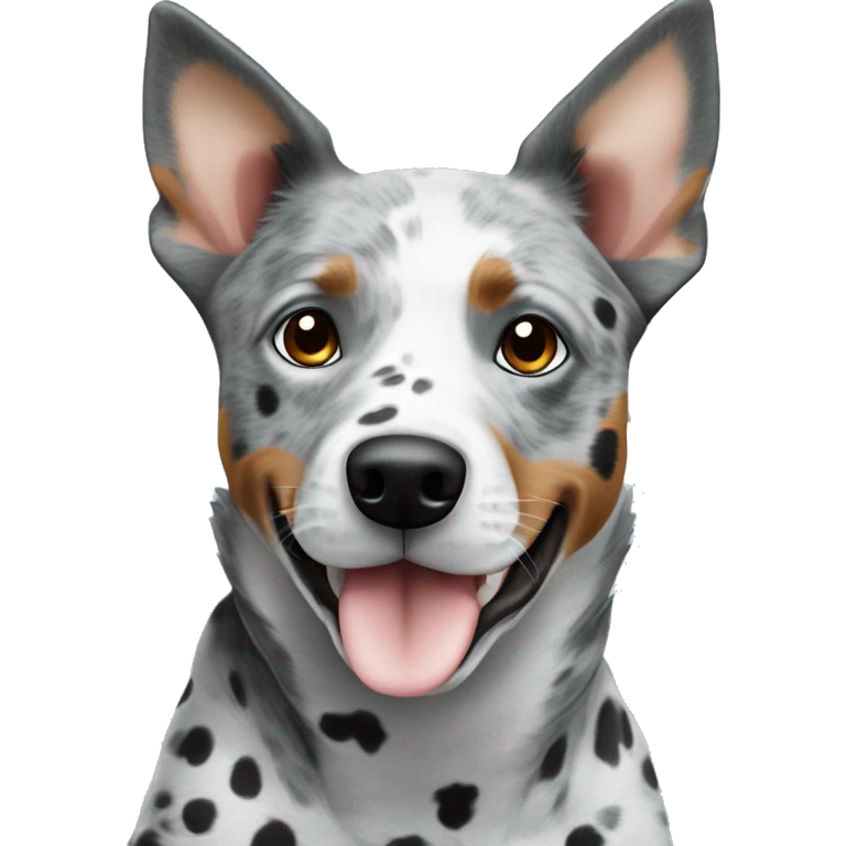 Blue eyed Australian cattle dog grey and white spotted no brown emoji