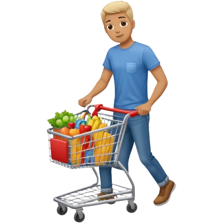 man-with-a-shopping-cart-full-body emoji