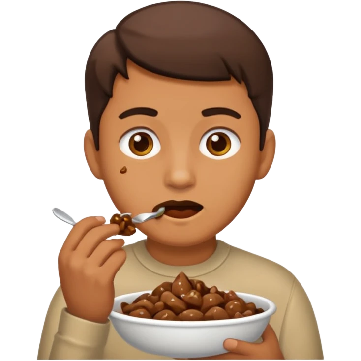 man eating poop emoji