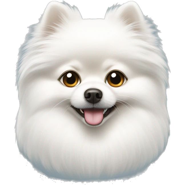 white pomeranian with one eye emoji
