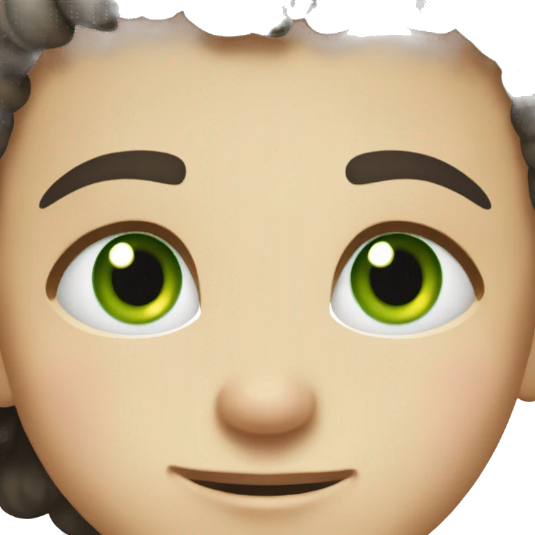Little boy dark hair and green eyes emoji