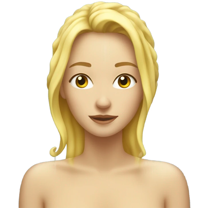 blonde woman coy in shower emoji