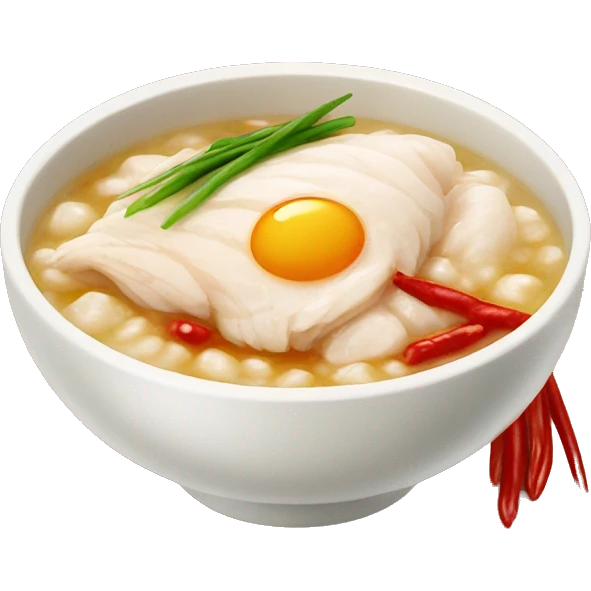chicken congee with chili oil emoji