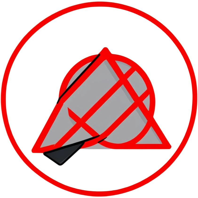 Bright red prohibition symbol, forbidden sign, circle with diagonal line emoji