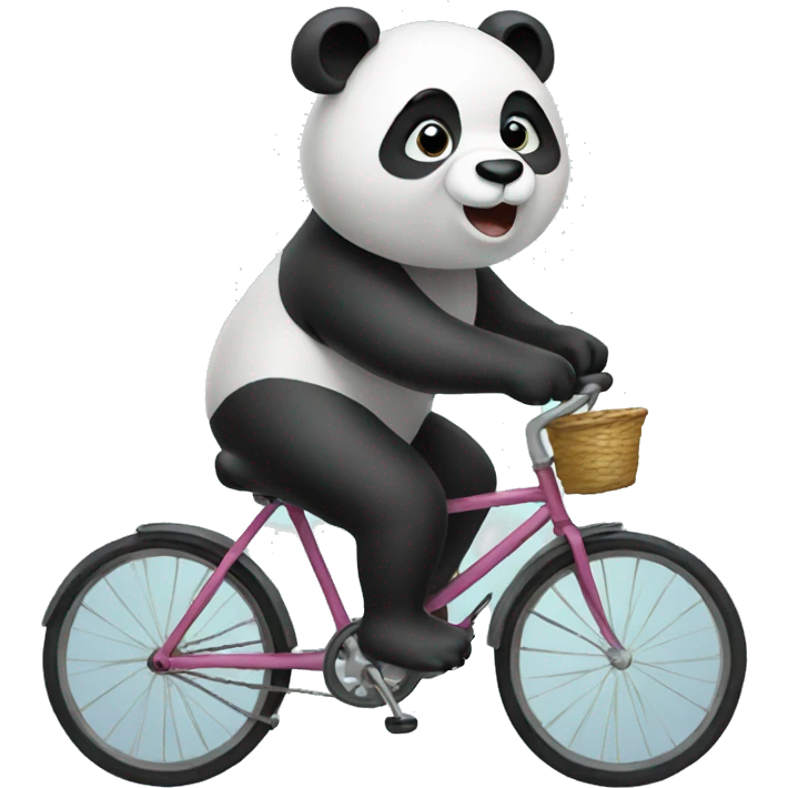 Panda driving a bicycle emoji