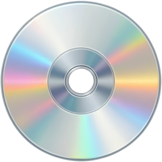 белый светящийся CD-диск, no background emoji