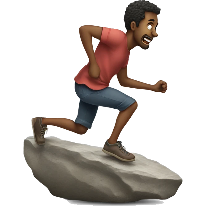 MAN tripping on a rock emoji
