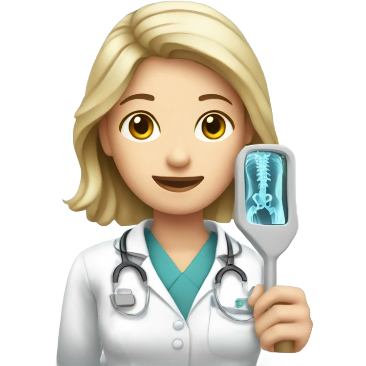 Women x-ray technologist taking an X-ray  emoji