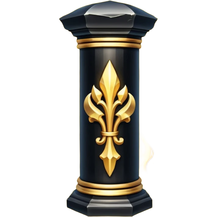 gothic obsidian pillar with golden details and a baroque and mystic atmosphere and glowing arcane sigils emoji