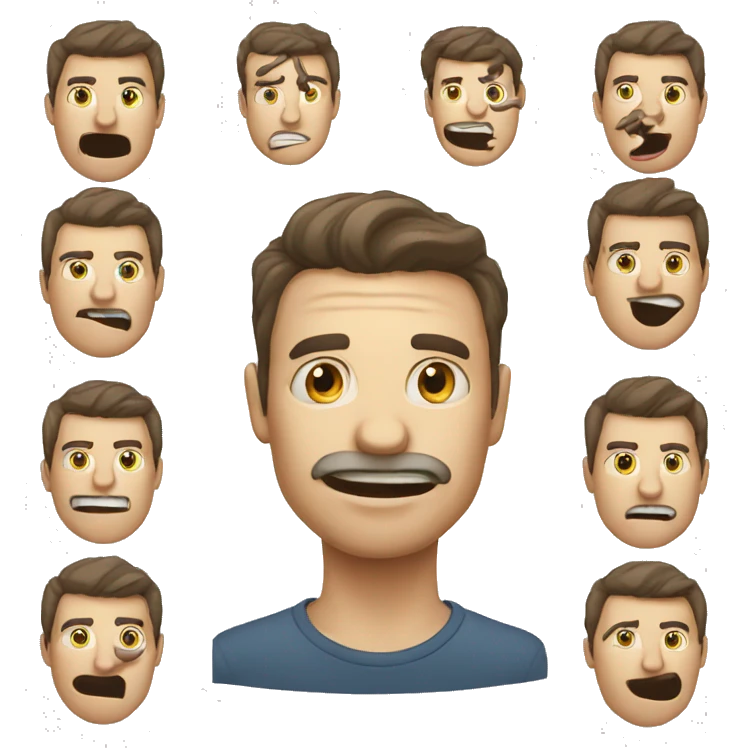 Man mewing with to separate eyes emoji