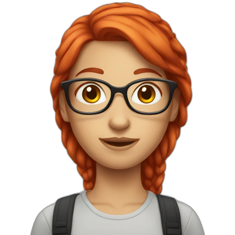 red hair nerdy girl emoji