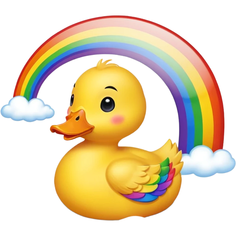 lucky duck with a rainbow emoji