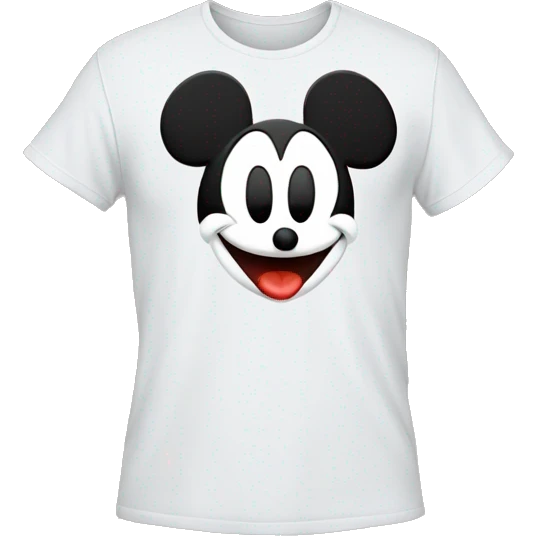 white t-shirt with Mickey head emoji