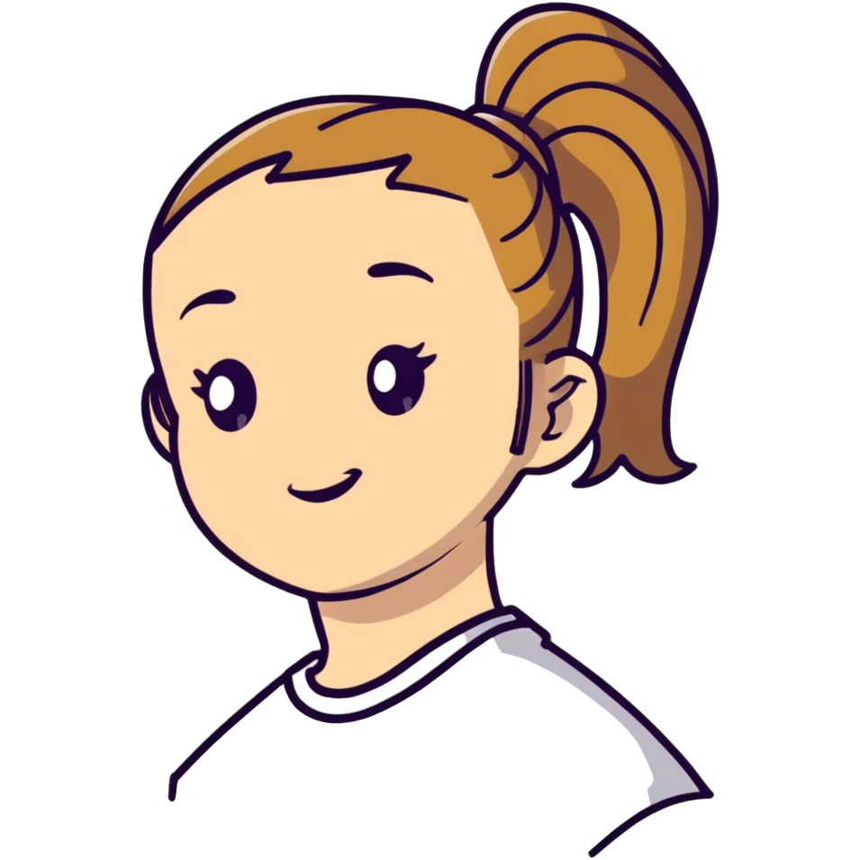 Happy girl with ponytail emoji