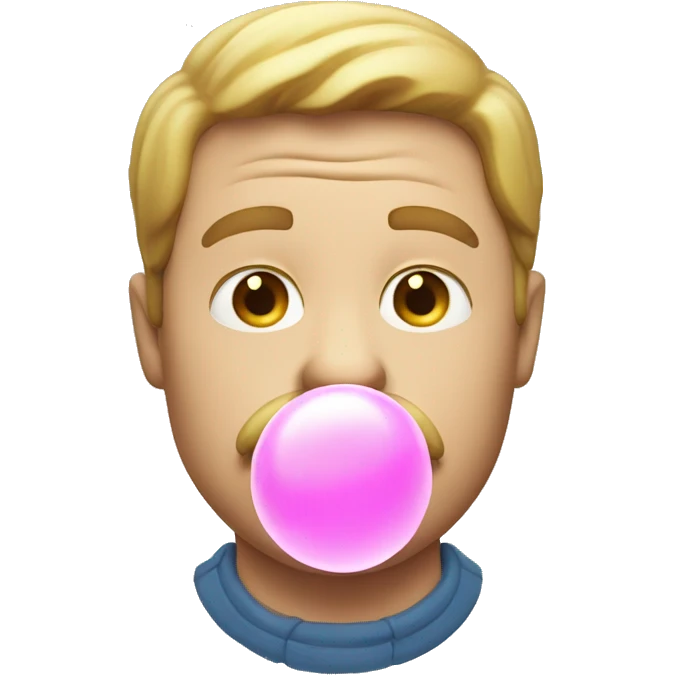 White man blowing bubble gum emoji
