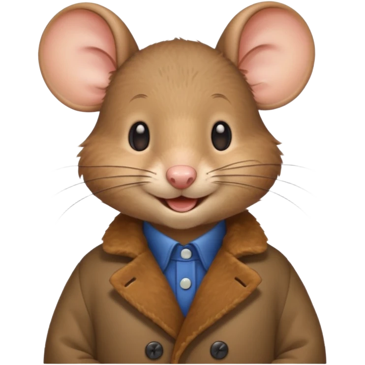 mouse wearing coat emoji