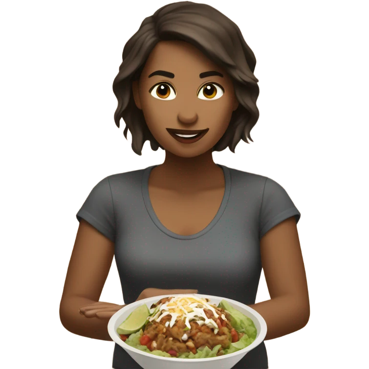 Girl eating chipotle  emoji