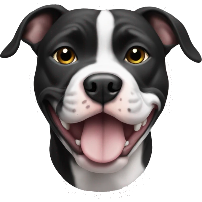 A black and white pitbull emoji