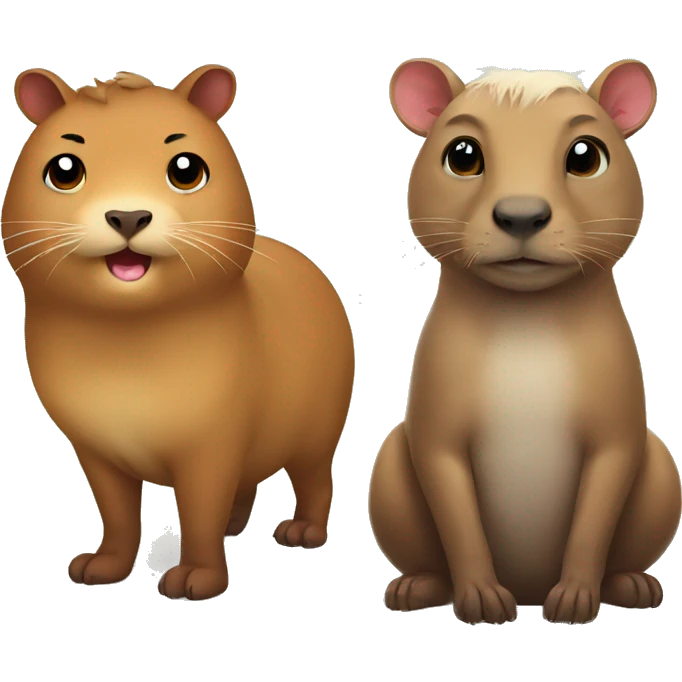 Cat and capybara emoji