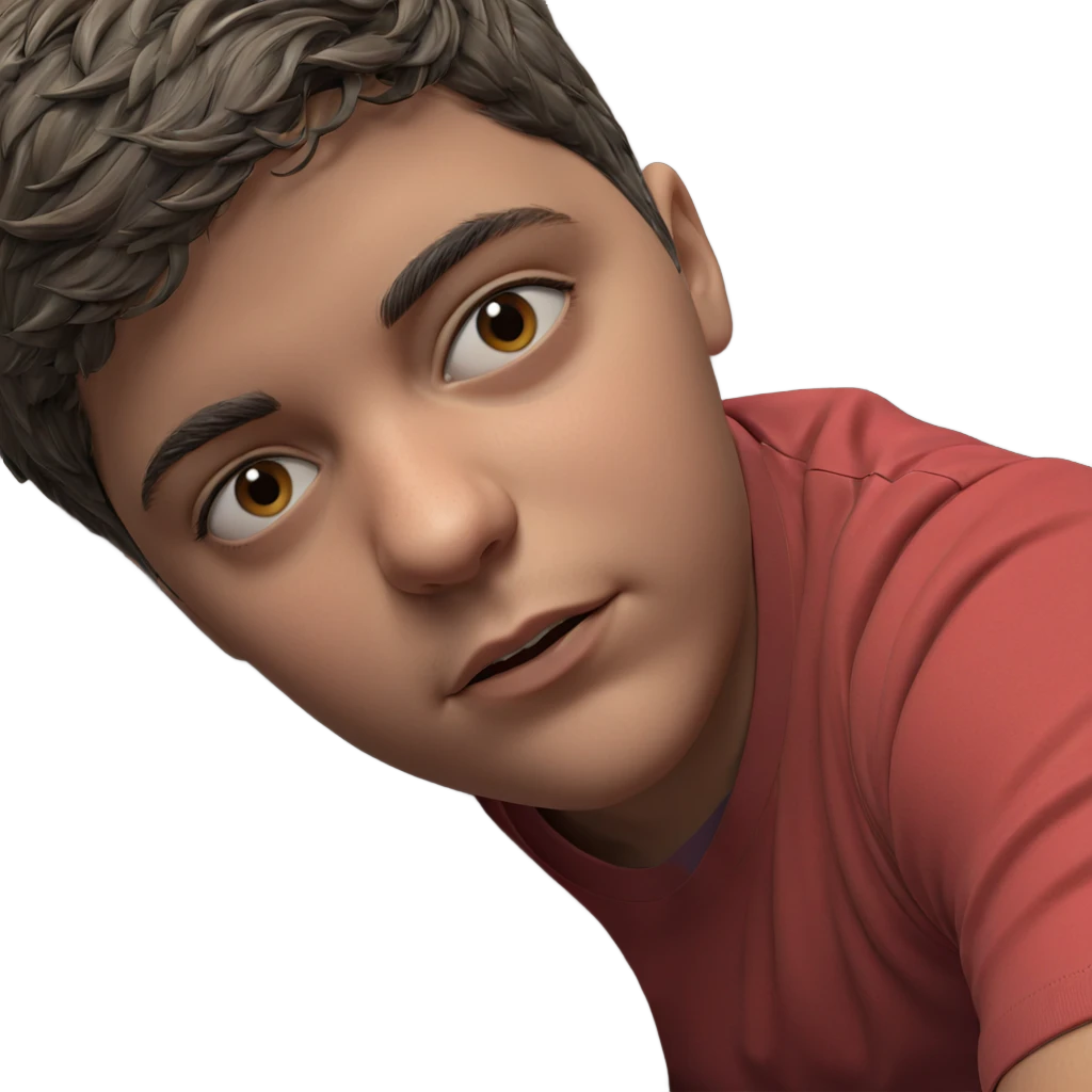 heartfelt gaze of a boy emoji