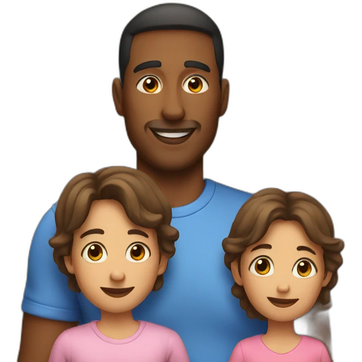 Dad with 3 kids emoji