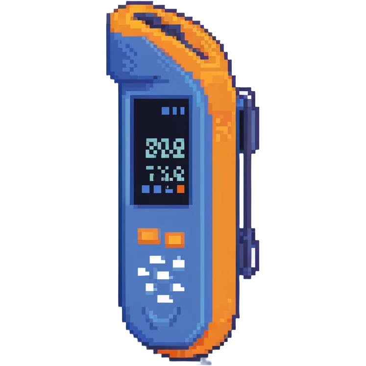 Pixelated blue VO2 max test mouthpiece, exercise testing equipment emoji