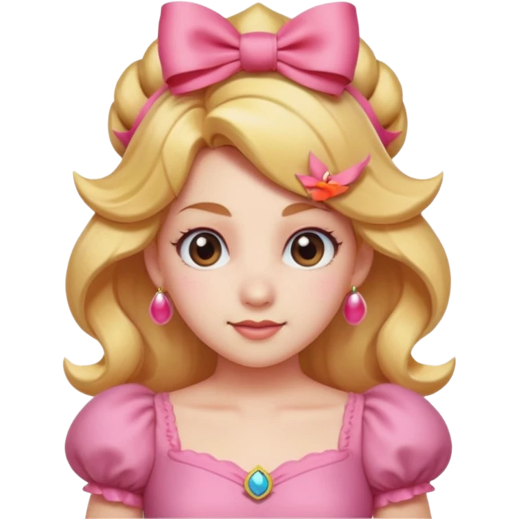 Princess peach with a ribbon on her hair emoji