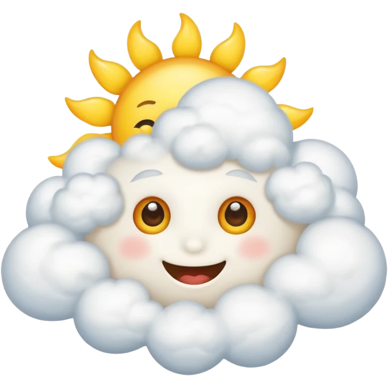 happy Sunny Cloud, with sun, eye emoji