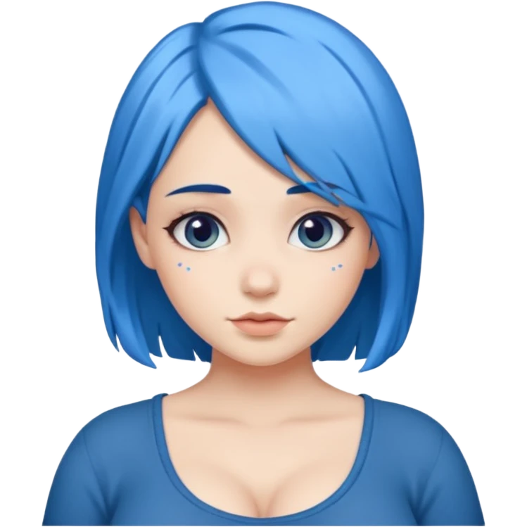büyük memeli mavi saçlı çok güzel bir kız emoji
