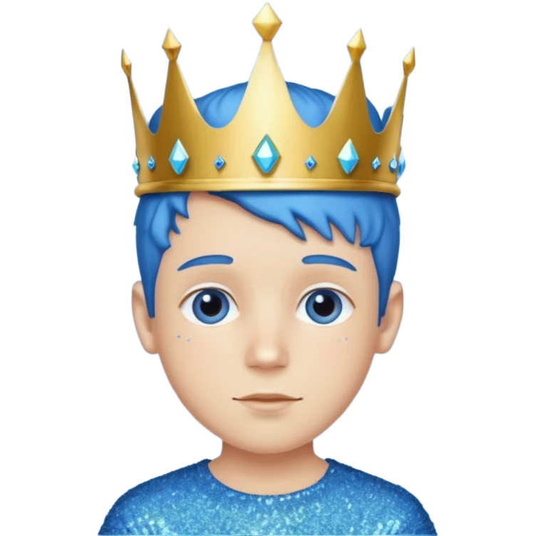 blue Boy glitter crown emoji