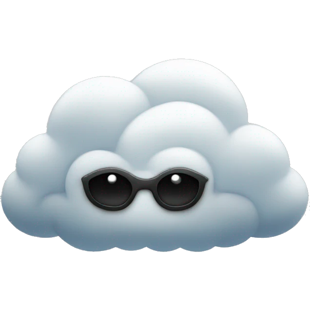 single cloud dressed up like a spy emoji