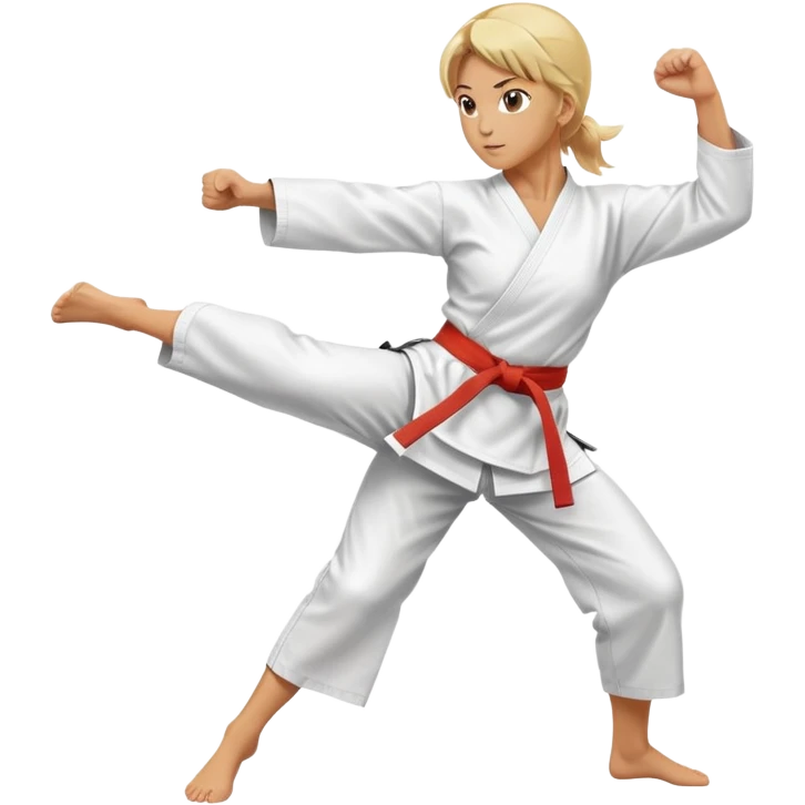 Blonde Woman Karate Kick emoji