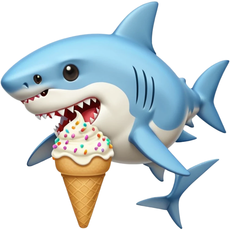 shark eating ice cream emoji