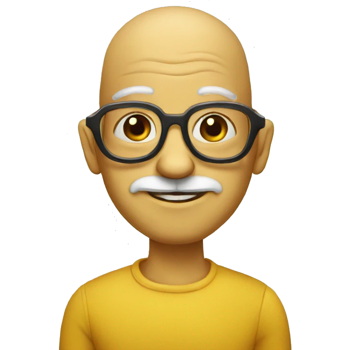 busy old bee with glasses and no hair emoji