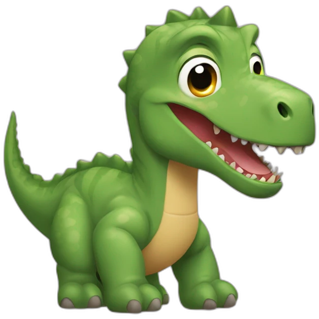 Un dinosaures qui qui chevauchent une mamie emoji