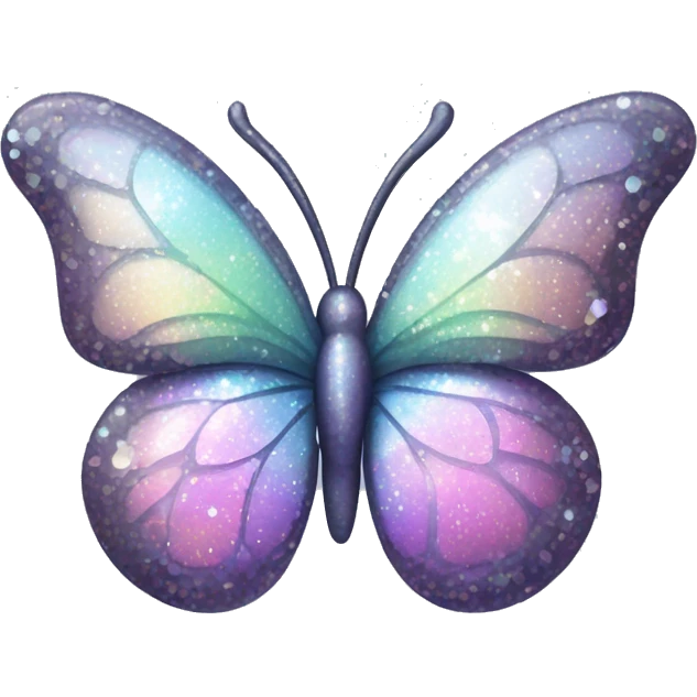 Pastel sparkly glittery shiny iridescent glass crystal butterfly emoji